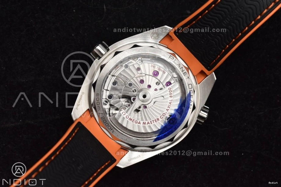 43.5mm 1:1 A8900 V2 Ocean on Super Bezel Edition Nylon Orange Strap Black SS Planet VSF Best Clone Black Dial 1223